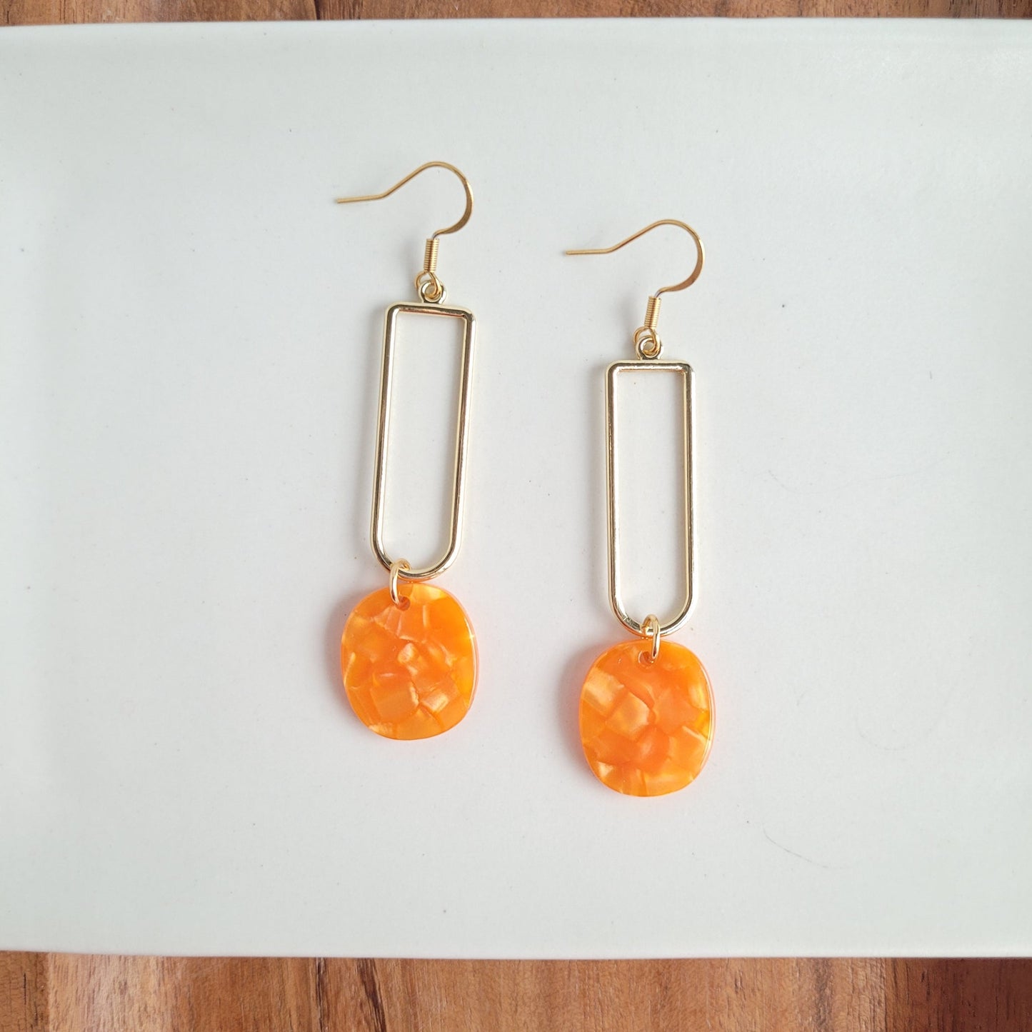 Mila Earrings - Tangerine Orange