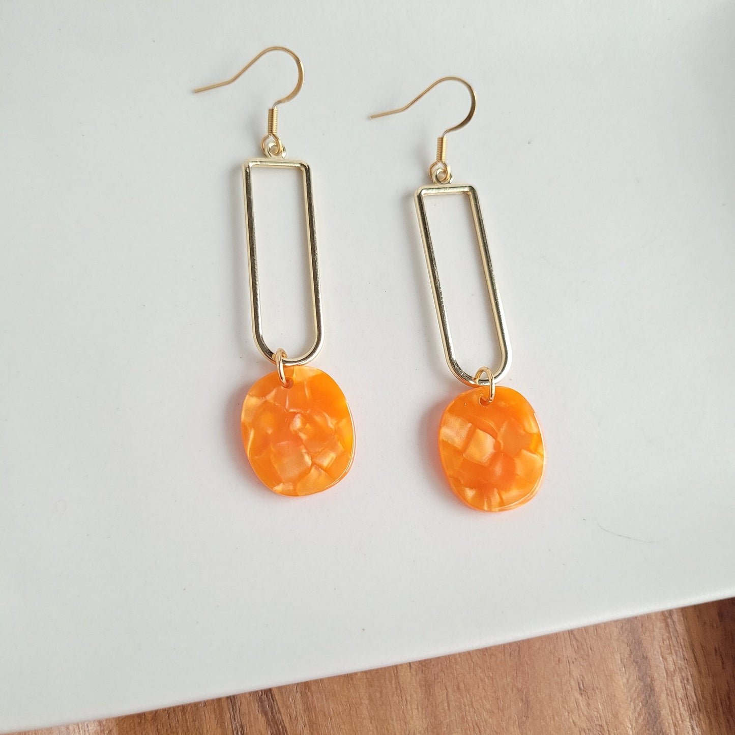 Mila Earrings - Tangerine Orange