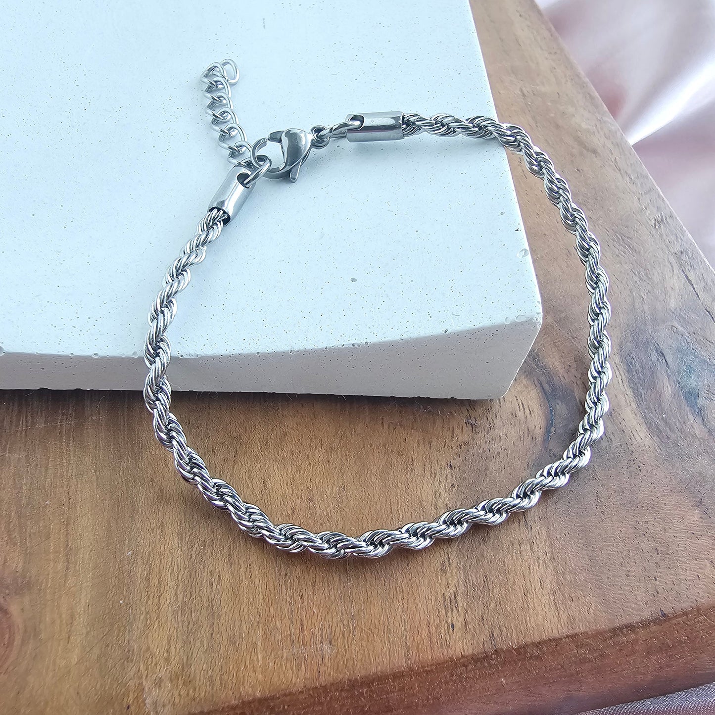 Luxe Silver Rope Bracelet