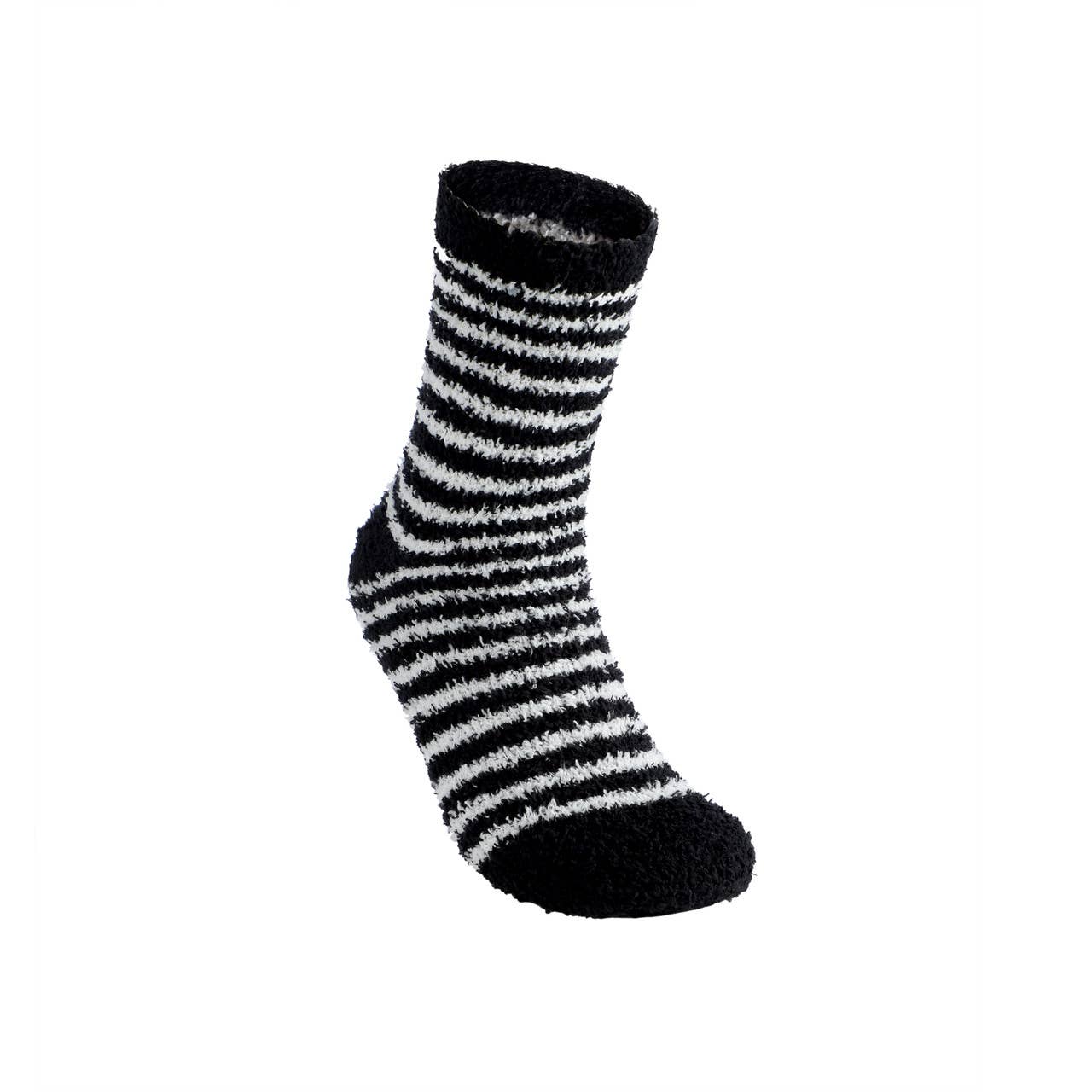 Ladies Fuzzy Socks- 3 Pair Set - Black