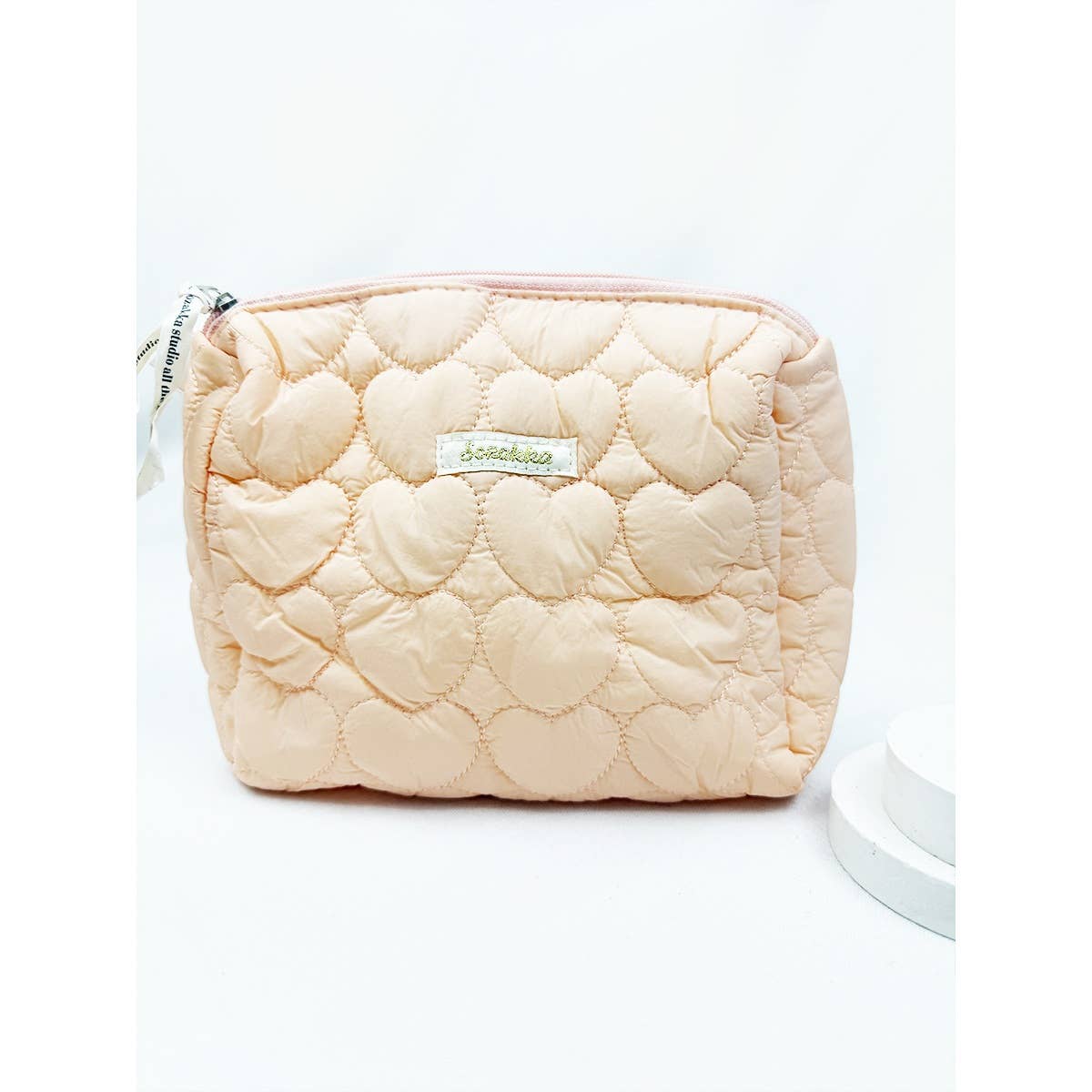 Large Heart Embossed Cosmetic Pouc