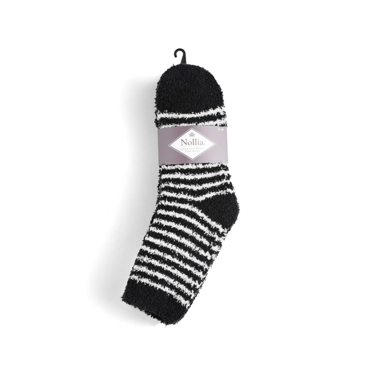 Ladies Fuzzy Socks- 3 Pair Set - Black