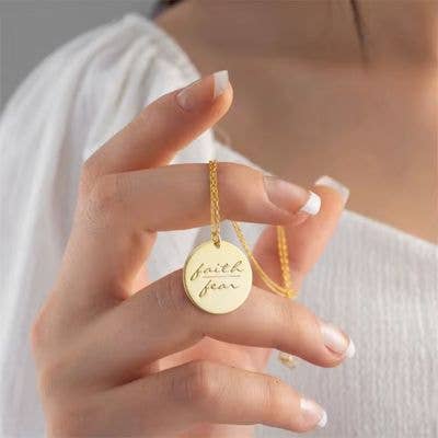 Faith Based Necklaces - Medallion: Faith over fear