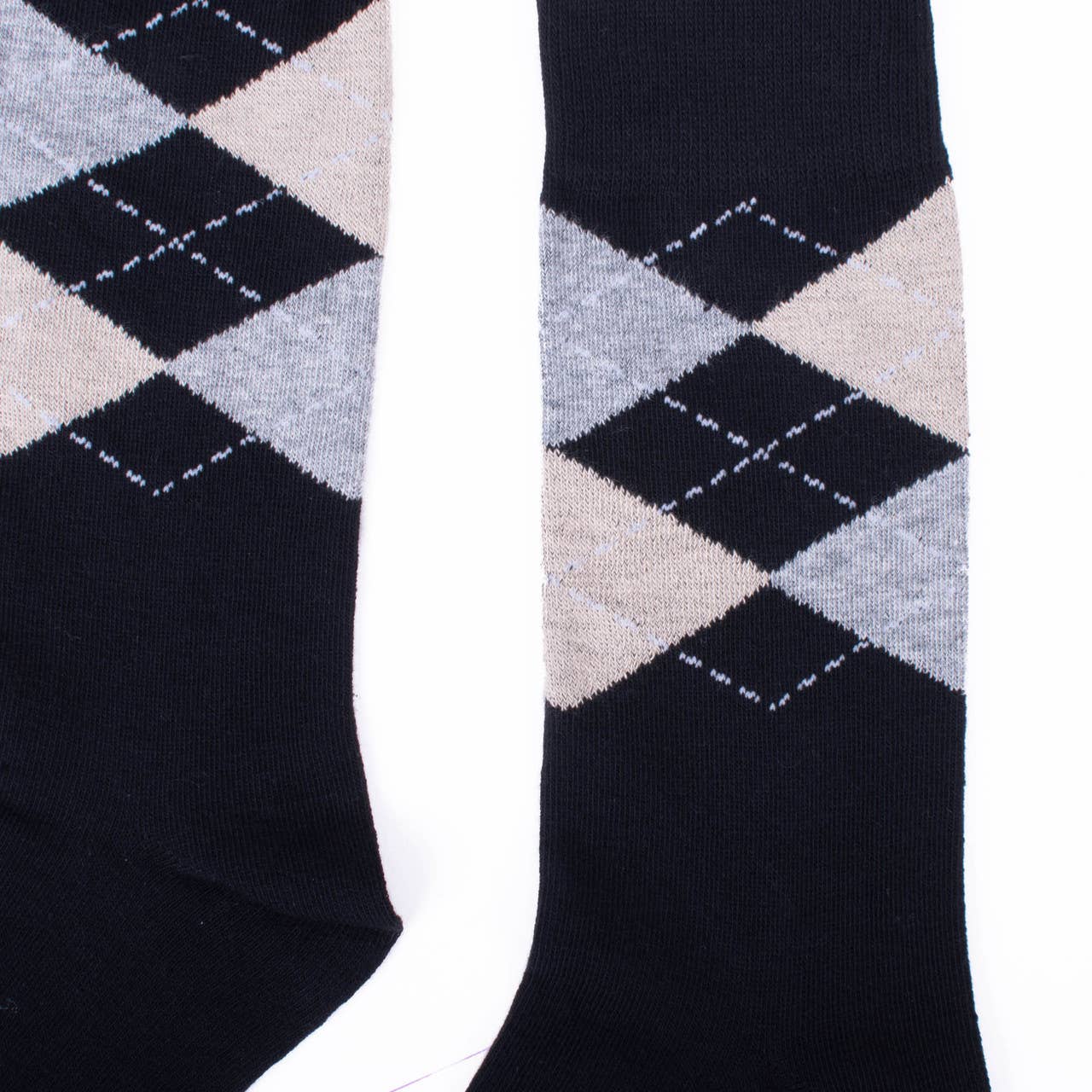 Men Assorted Black Fancy Pattern Poly Socks
