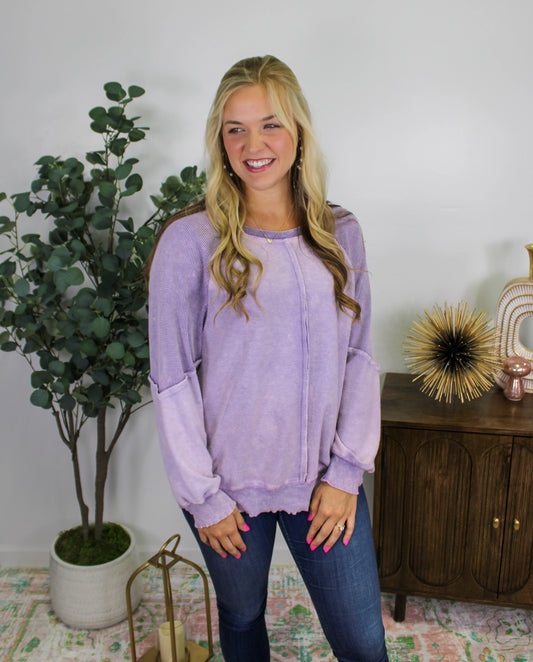 Purple Waffle Knit Top