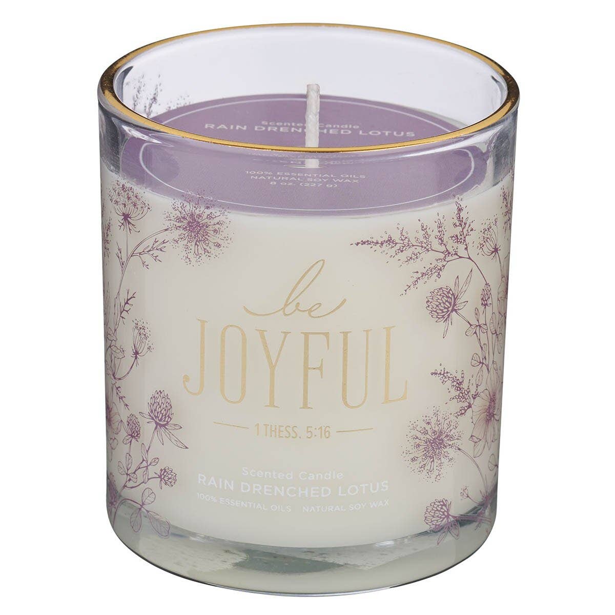 Glass Candle Be Joyful 1 Thess. 5:16