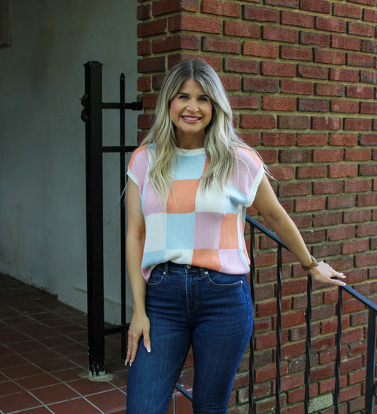 Checkered Sweater Vest