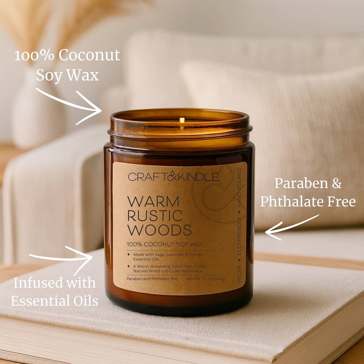 Warm Rustic Woods Signature Rustic Luxe Coconut Soy Candle