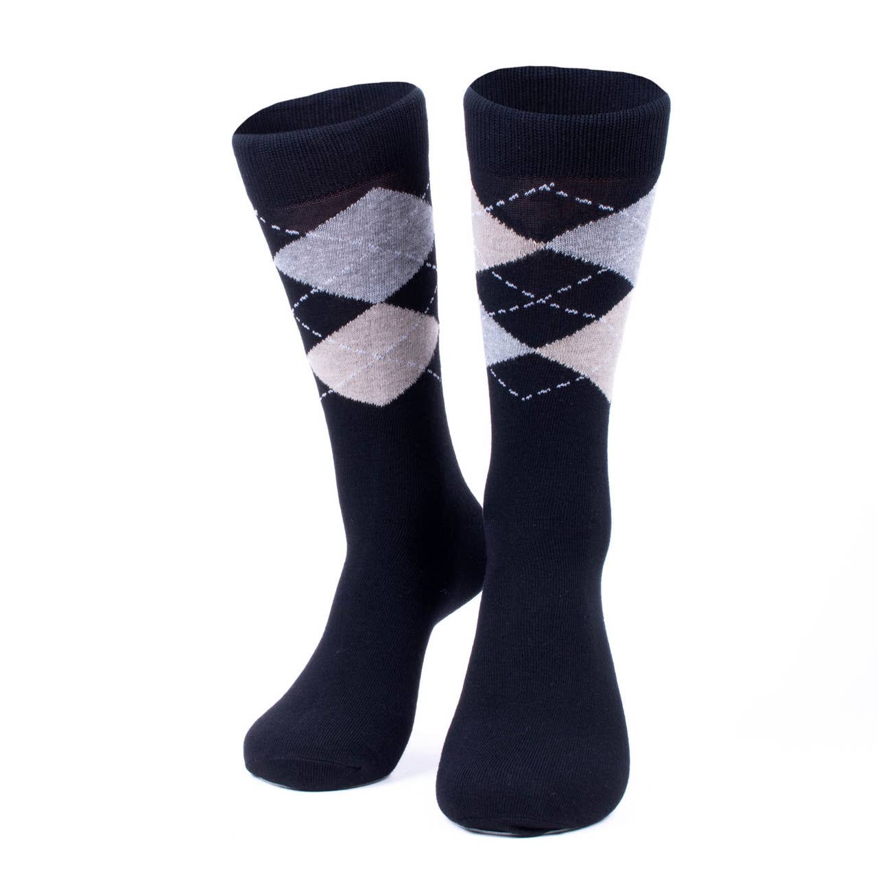 Men Assorted Black Fancy Pattern Poly Socks