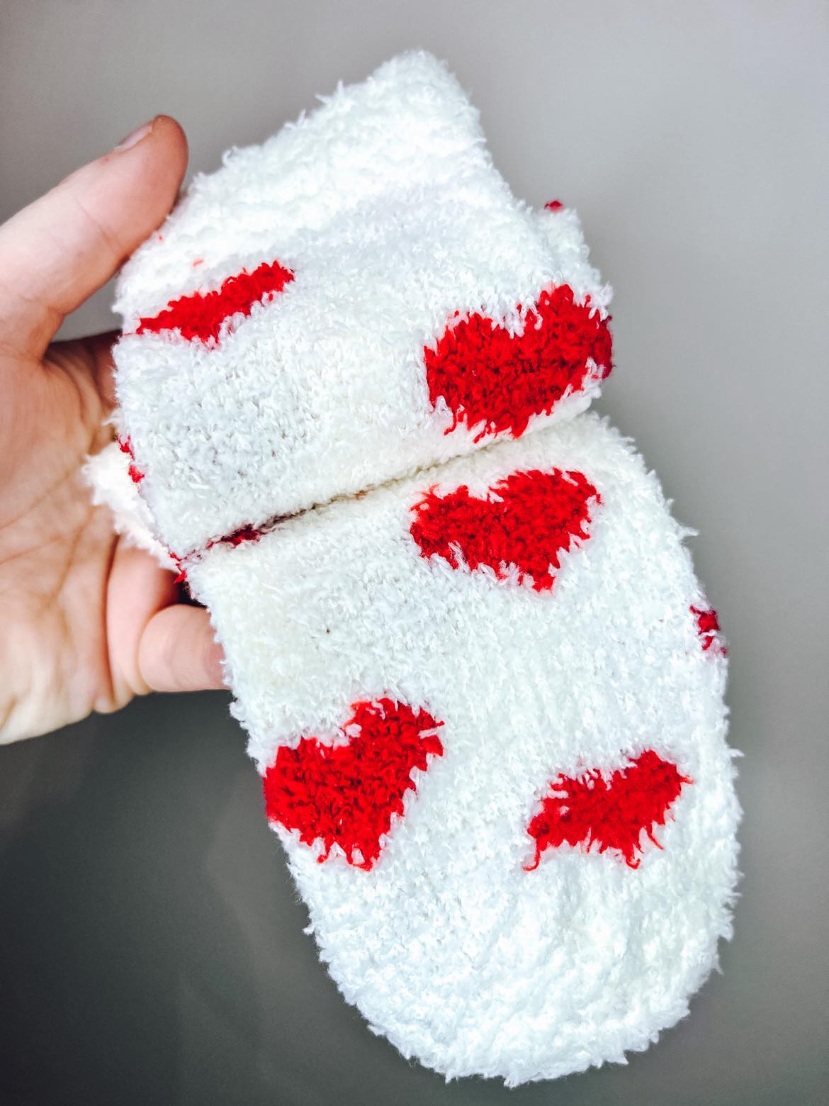 Fuzzy Valentines Socks