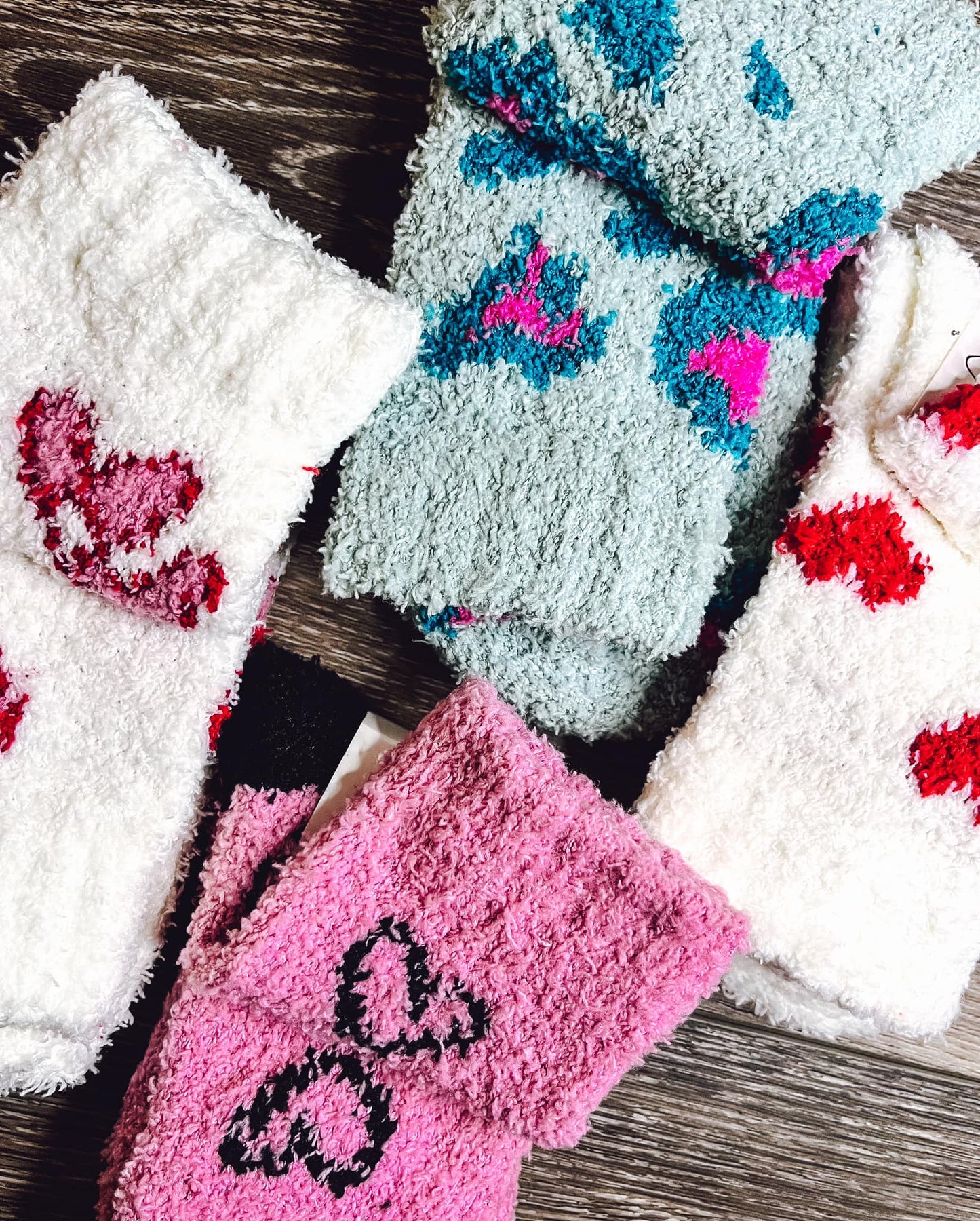 Fuzzy Valentines Socks