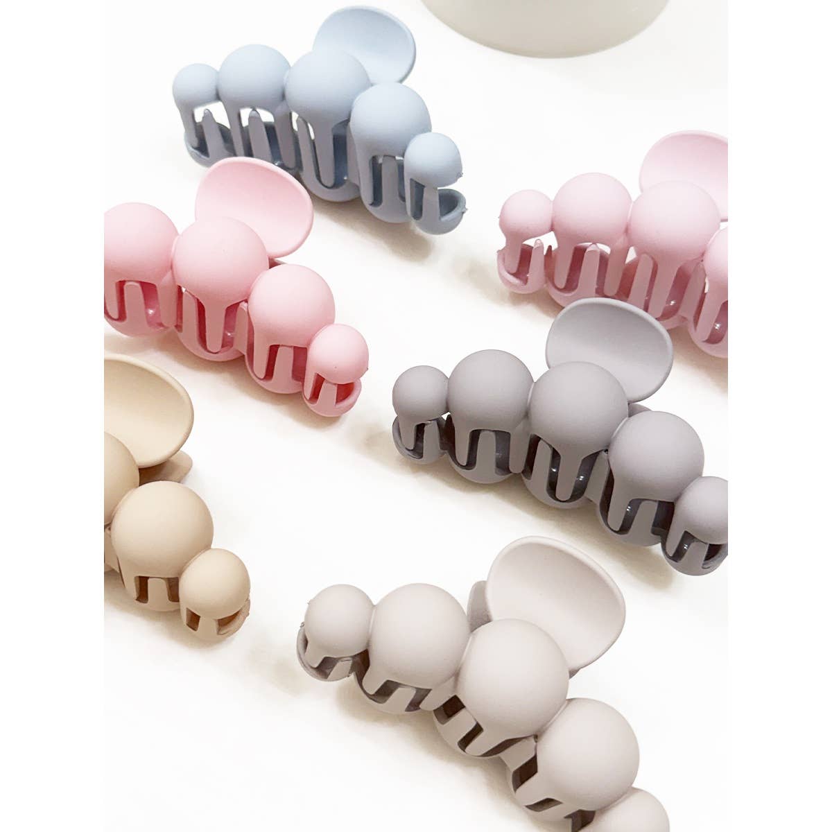 Powdery Soft Matt Bubble Pearl Hair Claw Clips
