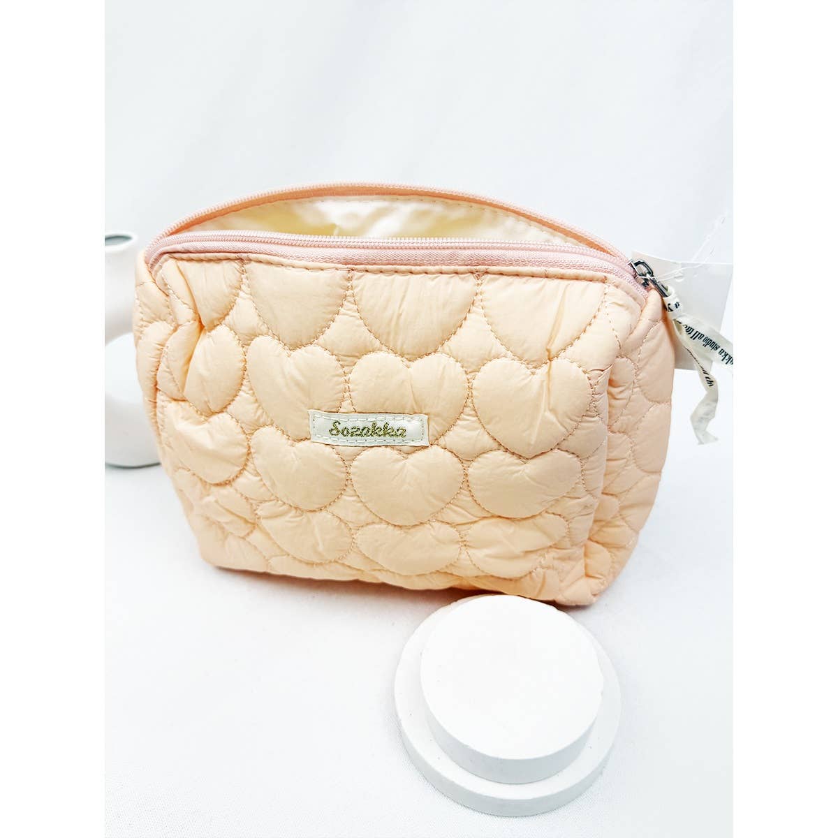 Large Heart Embossed Cosmetic Pouc