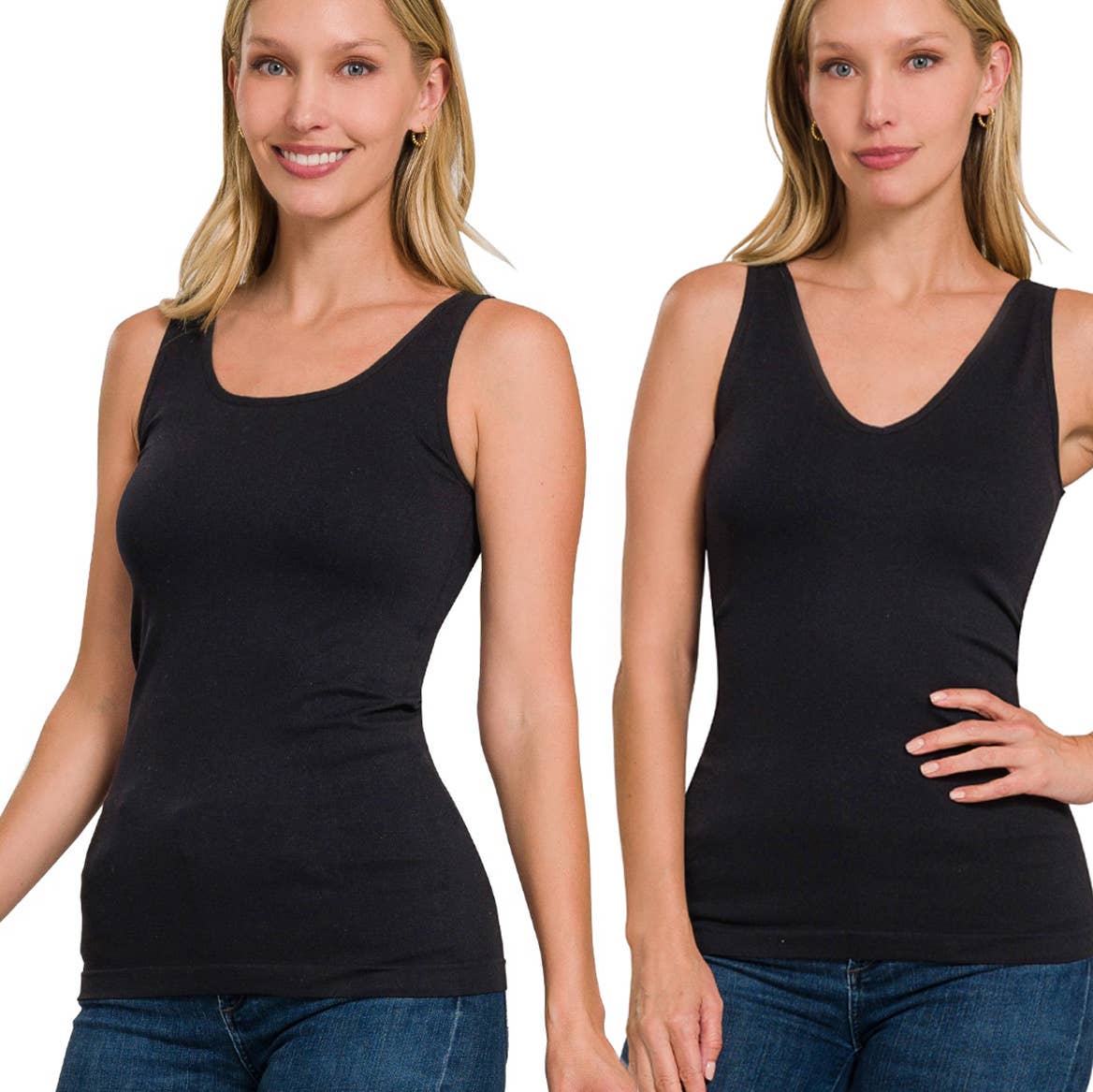 V-neck/Scoop neck Seamless Tank