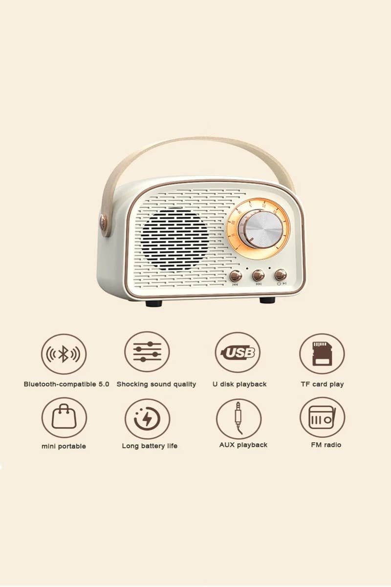 Mini Retro Fm Radio & Bluetooth Multifunction Speak