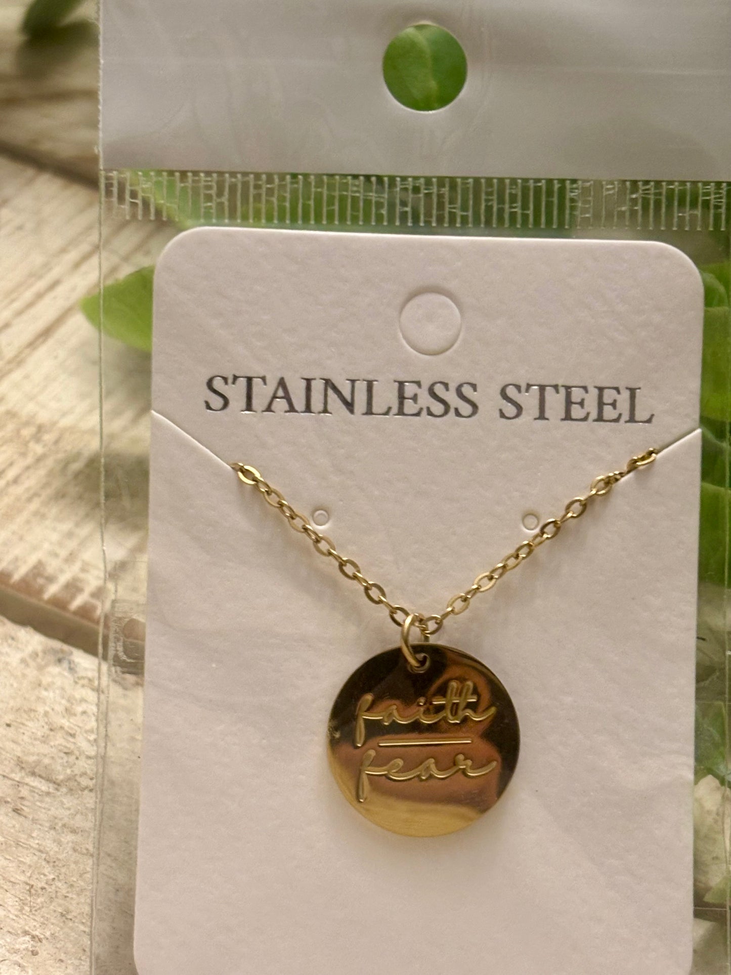 Faith Based Necklaces - Medallion: Faith over fear