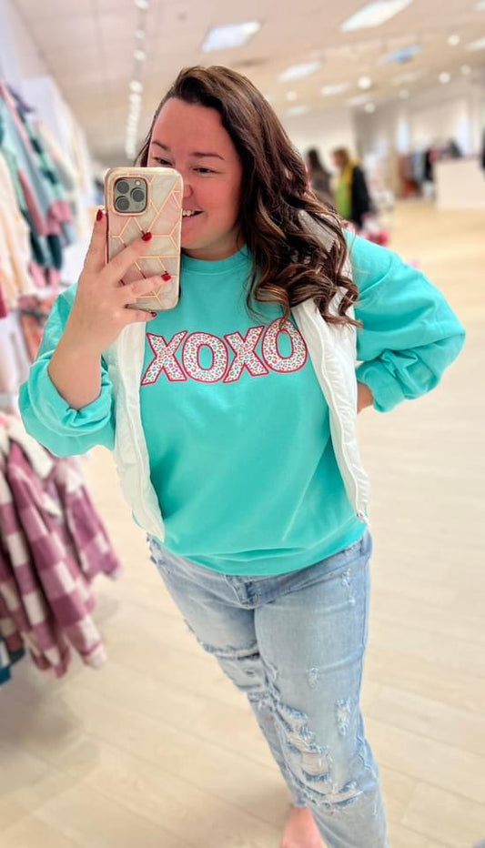 XOXO Leopard Crewneck