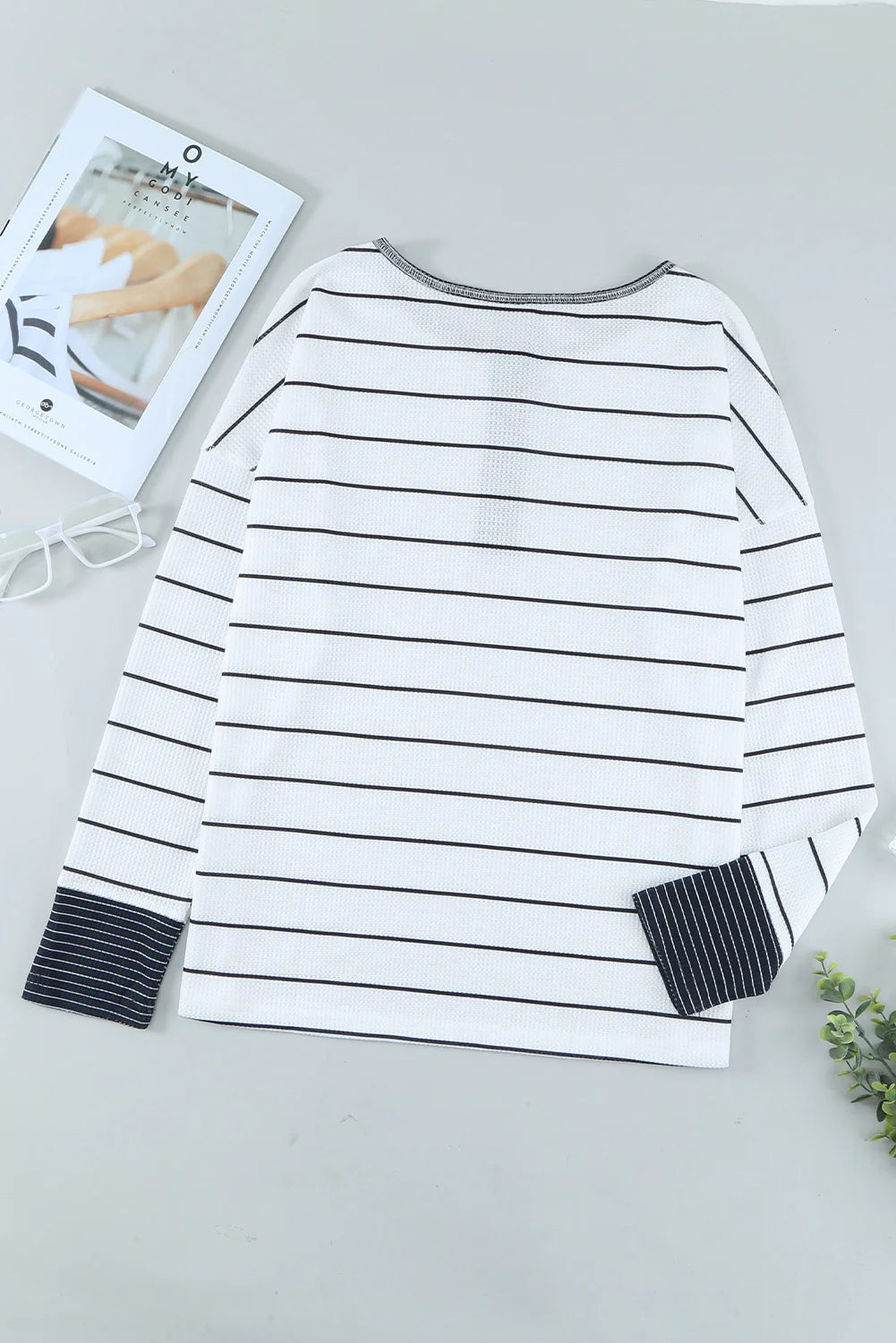 PRE-ORDER Stripe Waffle Knit Top