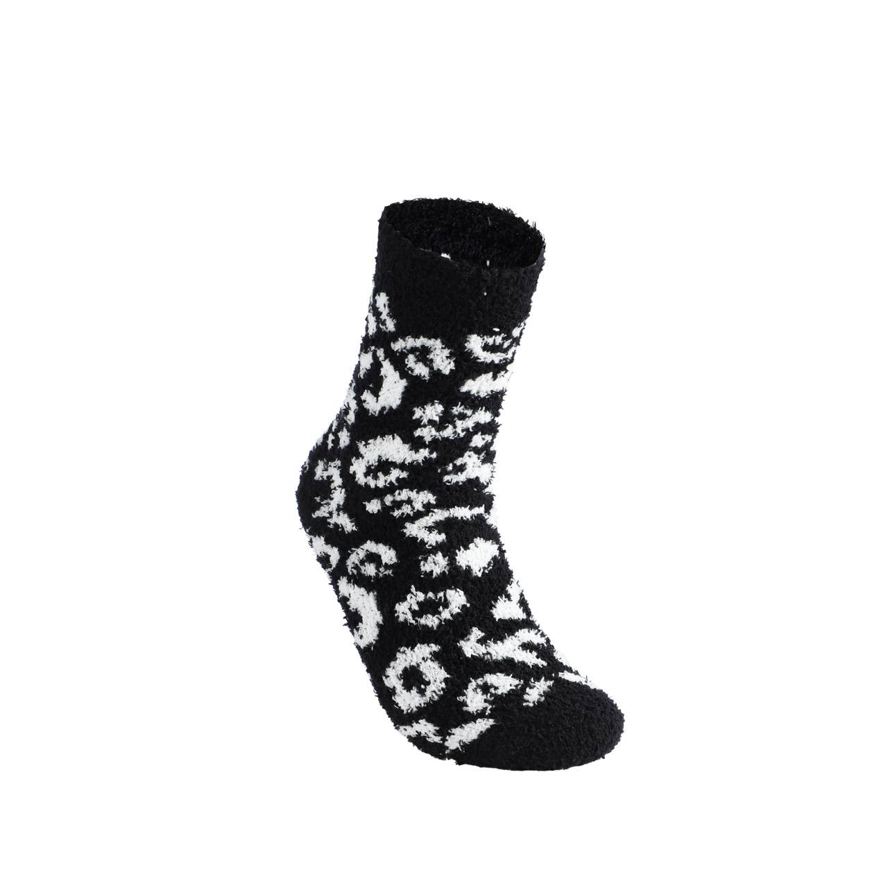 Ladies Fuzzy Socks- 3 Pair Set - Black