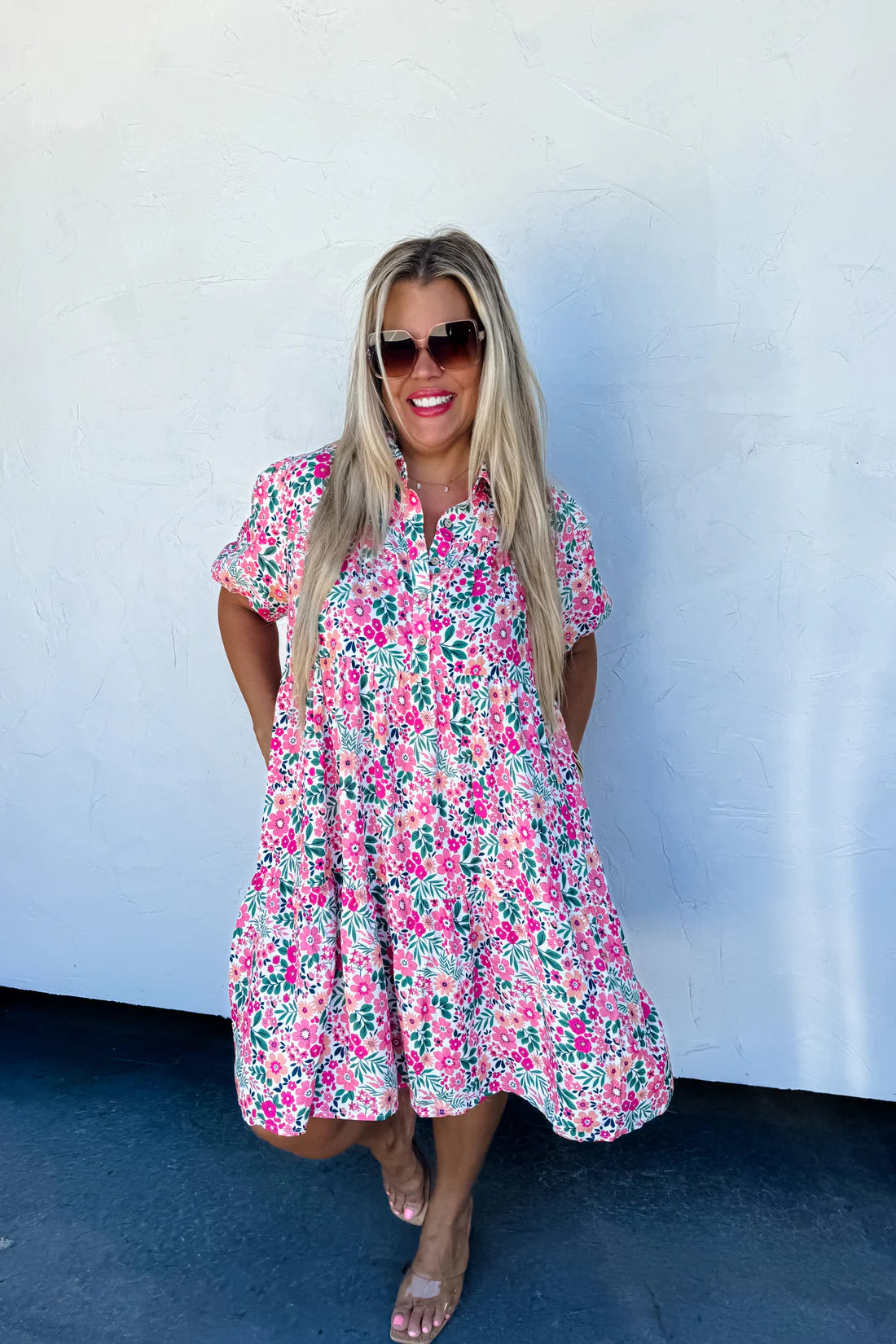 SUMMER BLOOMS FLORAL DRESS