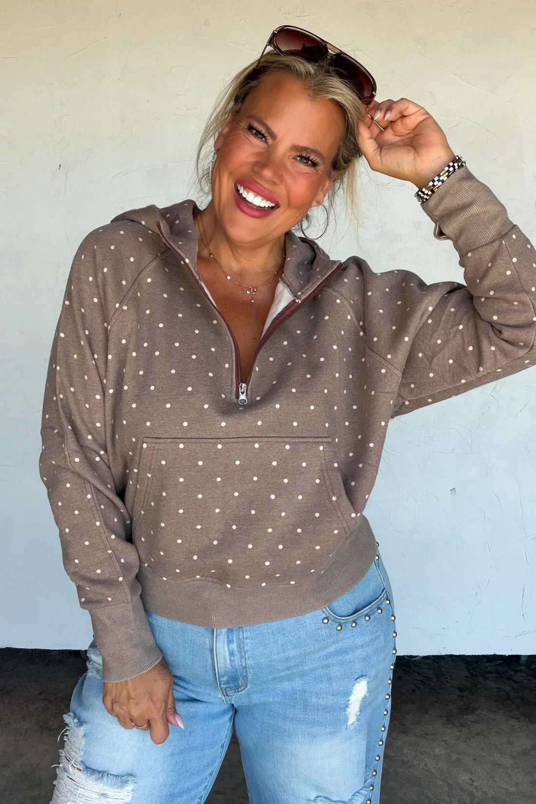 PREORDER- POLKA DOT EASY DOES IT PULLOVER