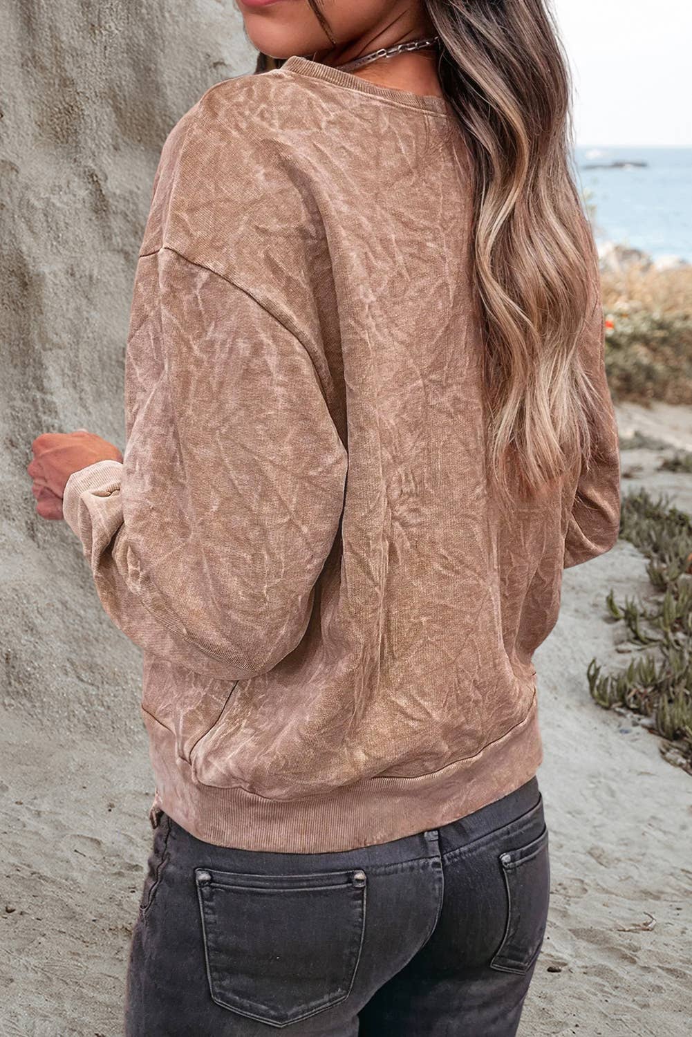 Saved by grace Embroidery Mineral Wash Sweatshirt