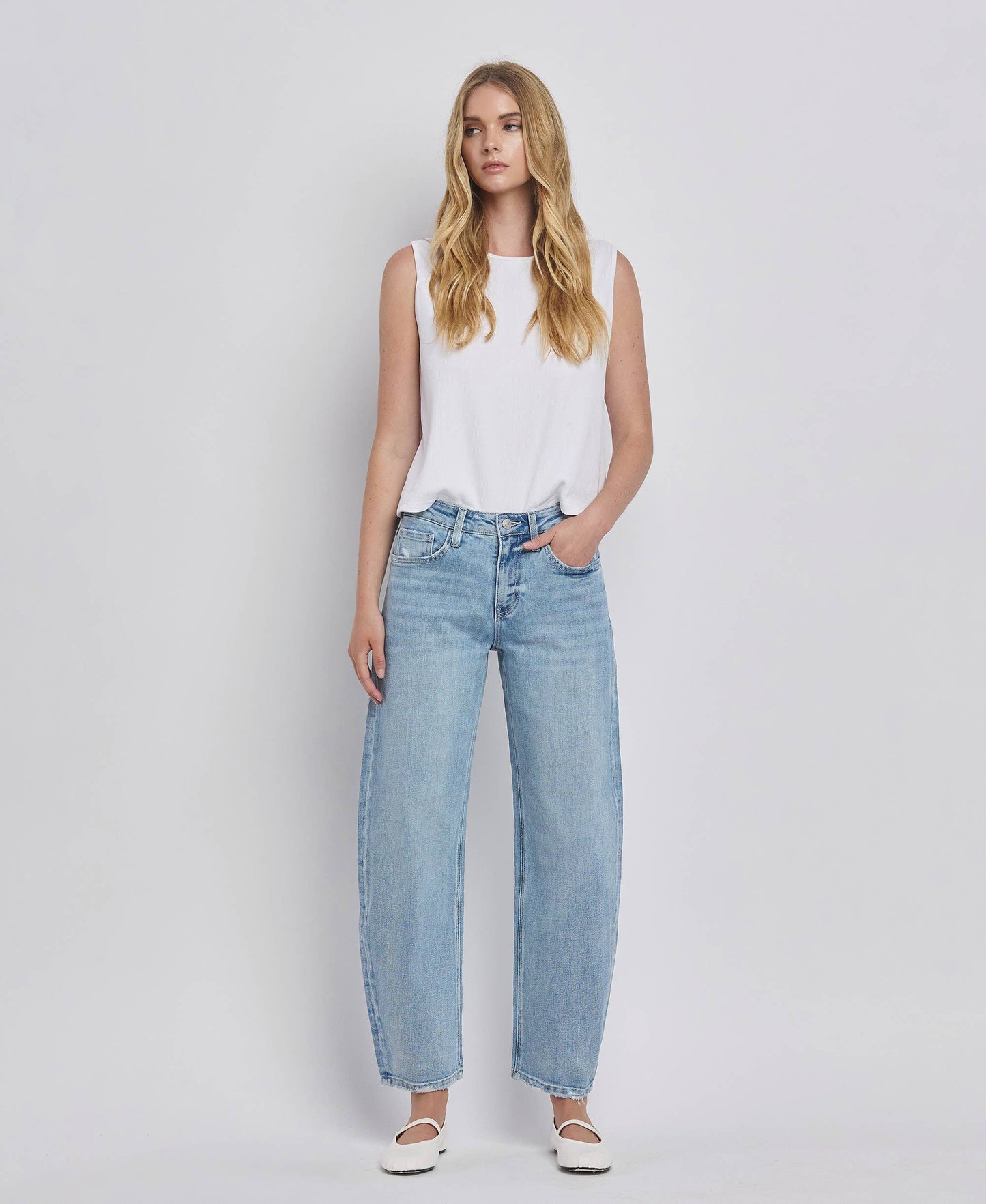 PRE-ORDER VERVET HIGH RISE BARREL LEG JEANS