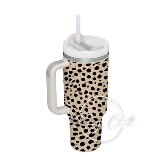 Quencher Tumbler 40 oz - Tan Dalmatian