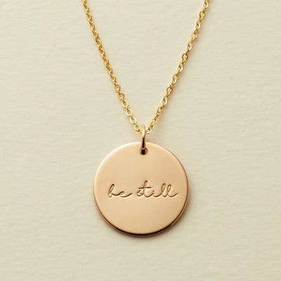 Faith Based Necklaces - Medallion: Be still