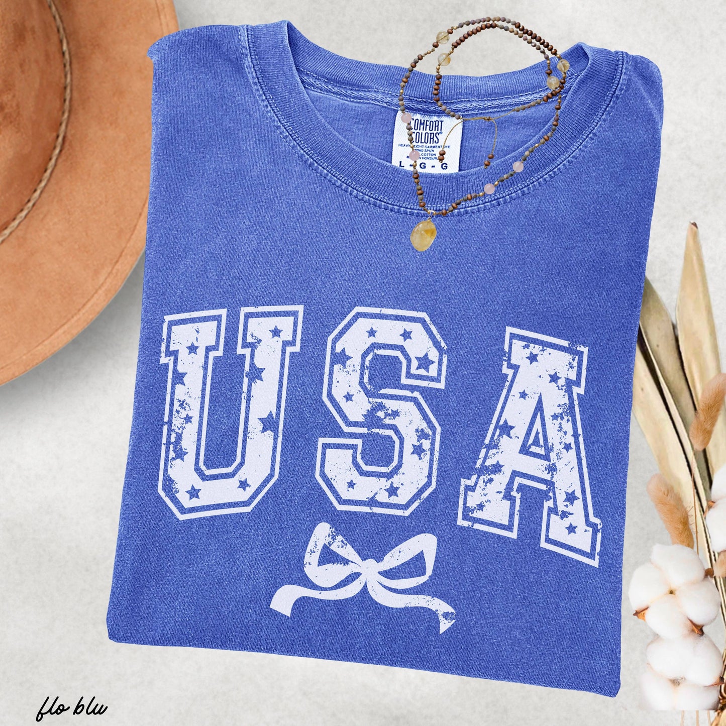USA Star Coquette Tee - Blue Jean