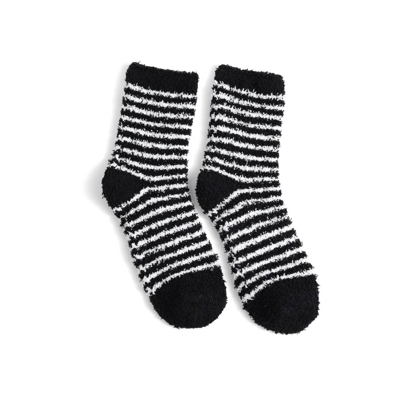 Ladies Fuzzy Socks- 3 Pair Set - Black