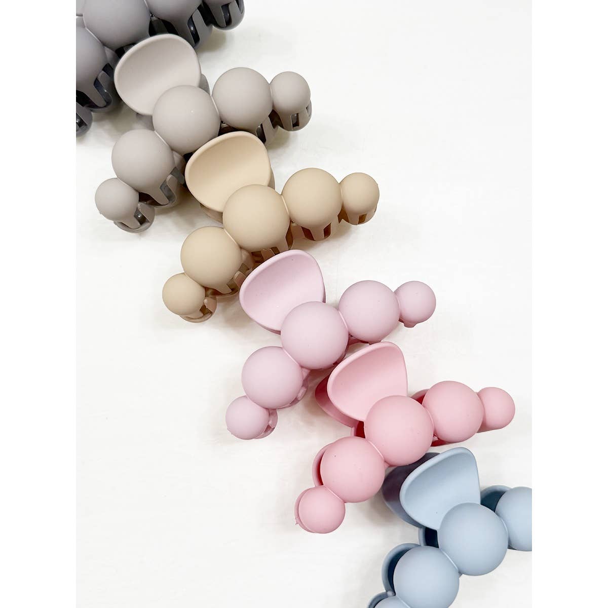 Powdery Soft Matt Bubble Pearl Hair Claw Clips