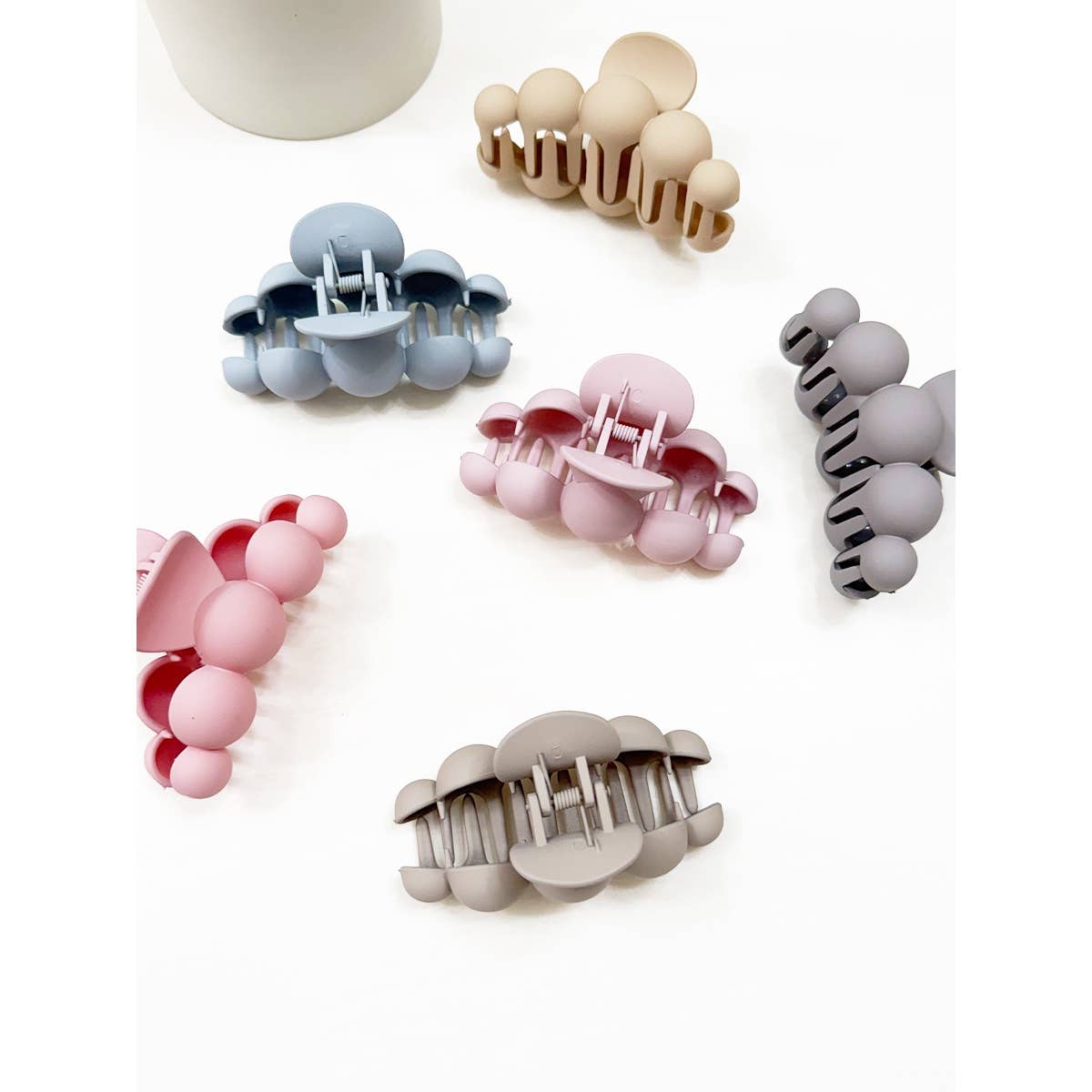Powdery Soft Matt Bubble Pearl Hair Claw Clips