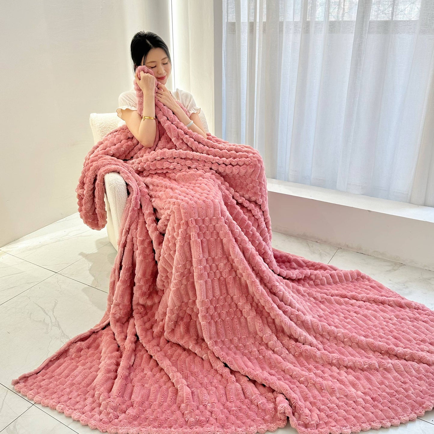 Turtle Fleece Throw – Bubble-Texture Ultra Plush Blanket for Cozy Comfort: 50x60" (130x150cm)