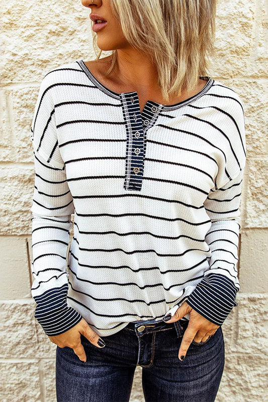 PRE-ORDER Stripe Waffle Knit Top