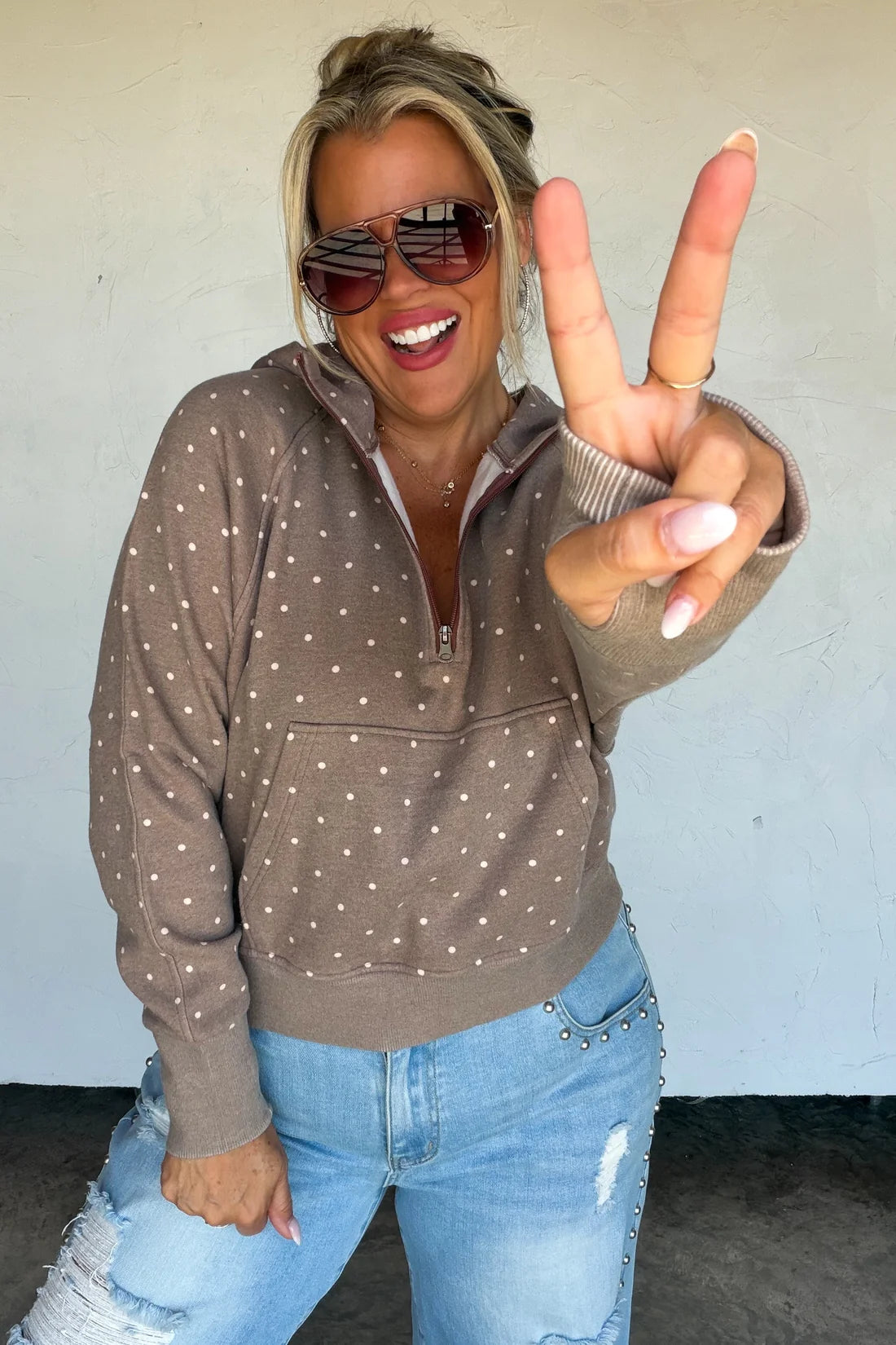 PREORDER- POLKA DOT EASY DOES IT PULLOVER