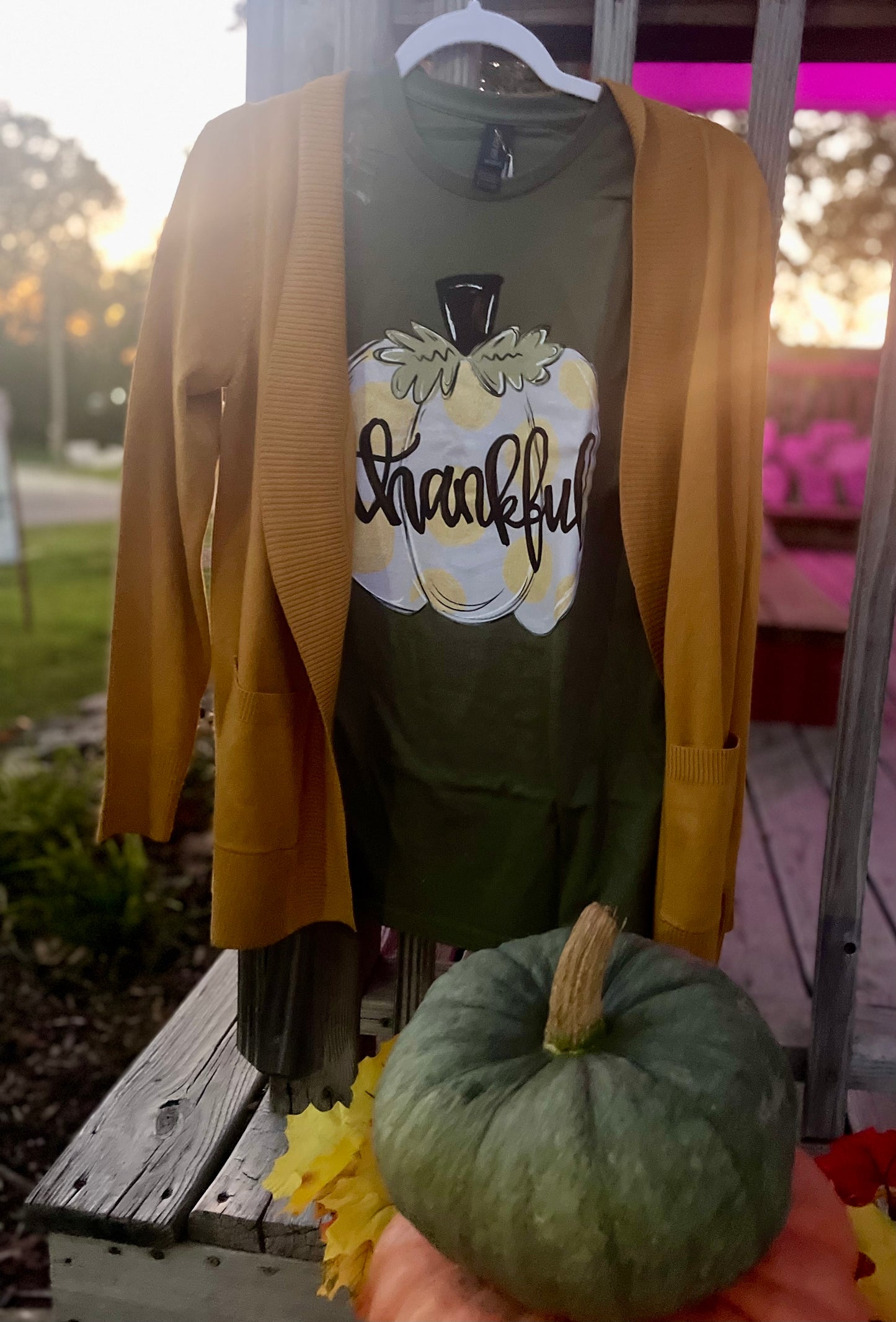 Gold Thankful Pumpkin Tee