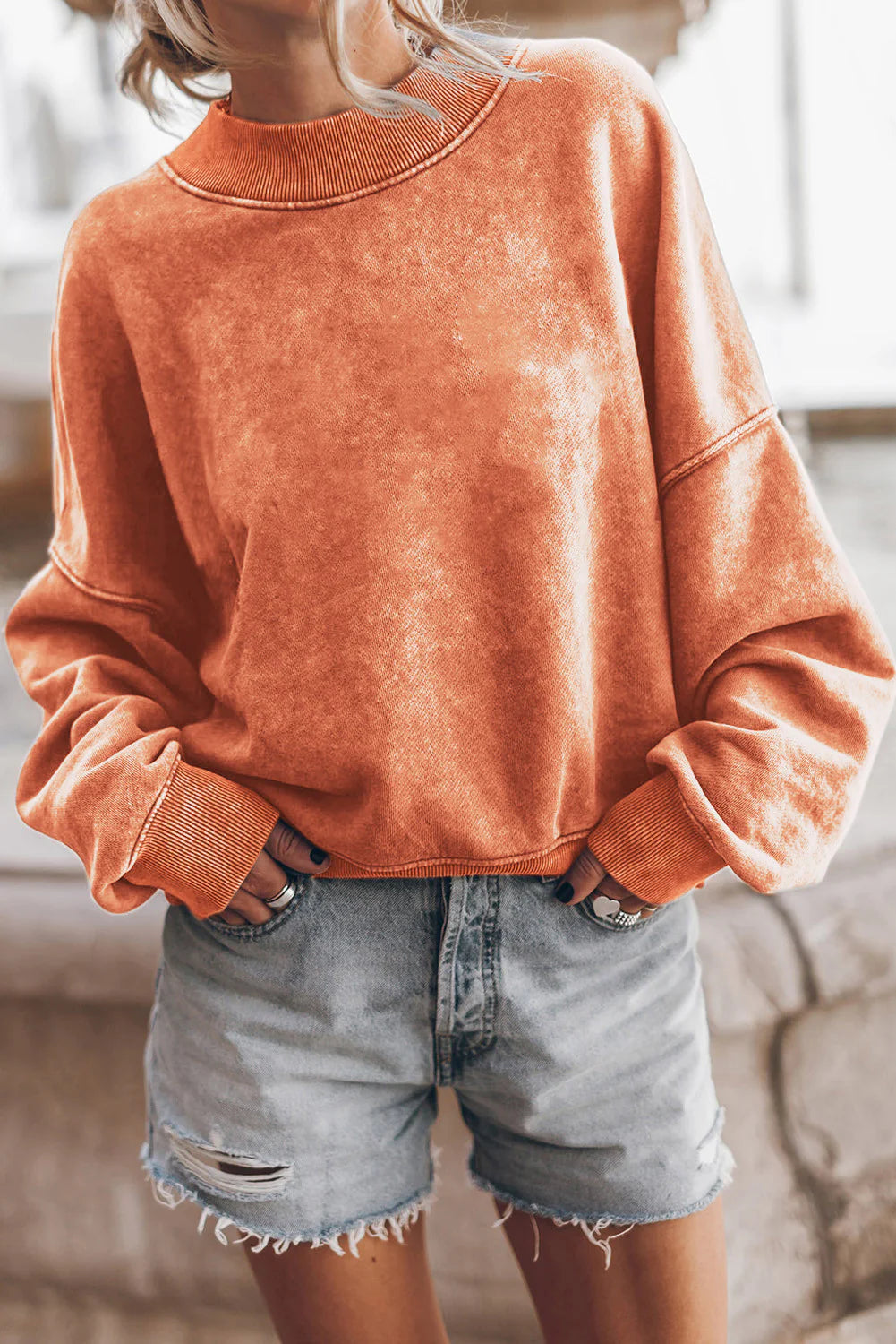 PRE-ORDER Orange Drop Shoulder Sweatshirt