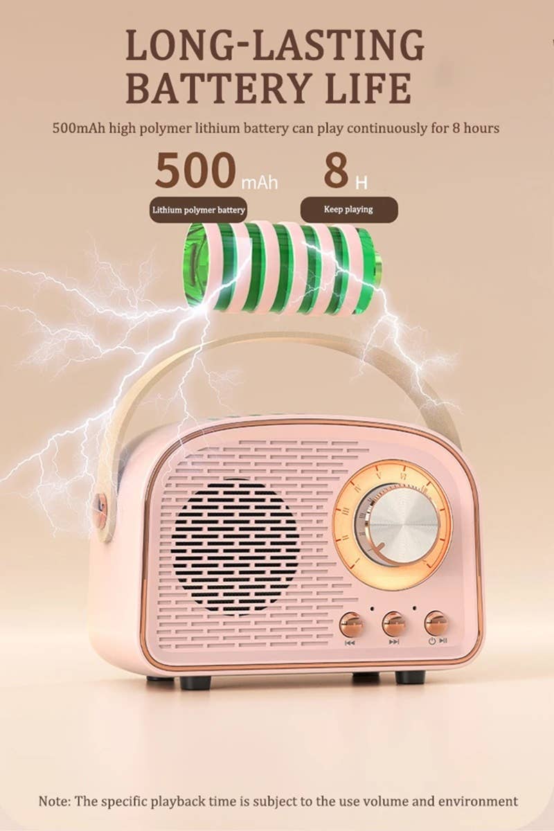 Mini Retro Fm Radio & Bluetooth Multifunction Speak