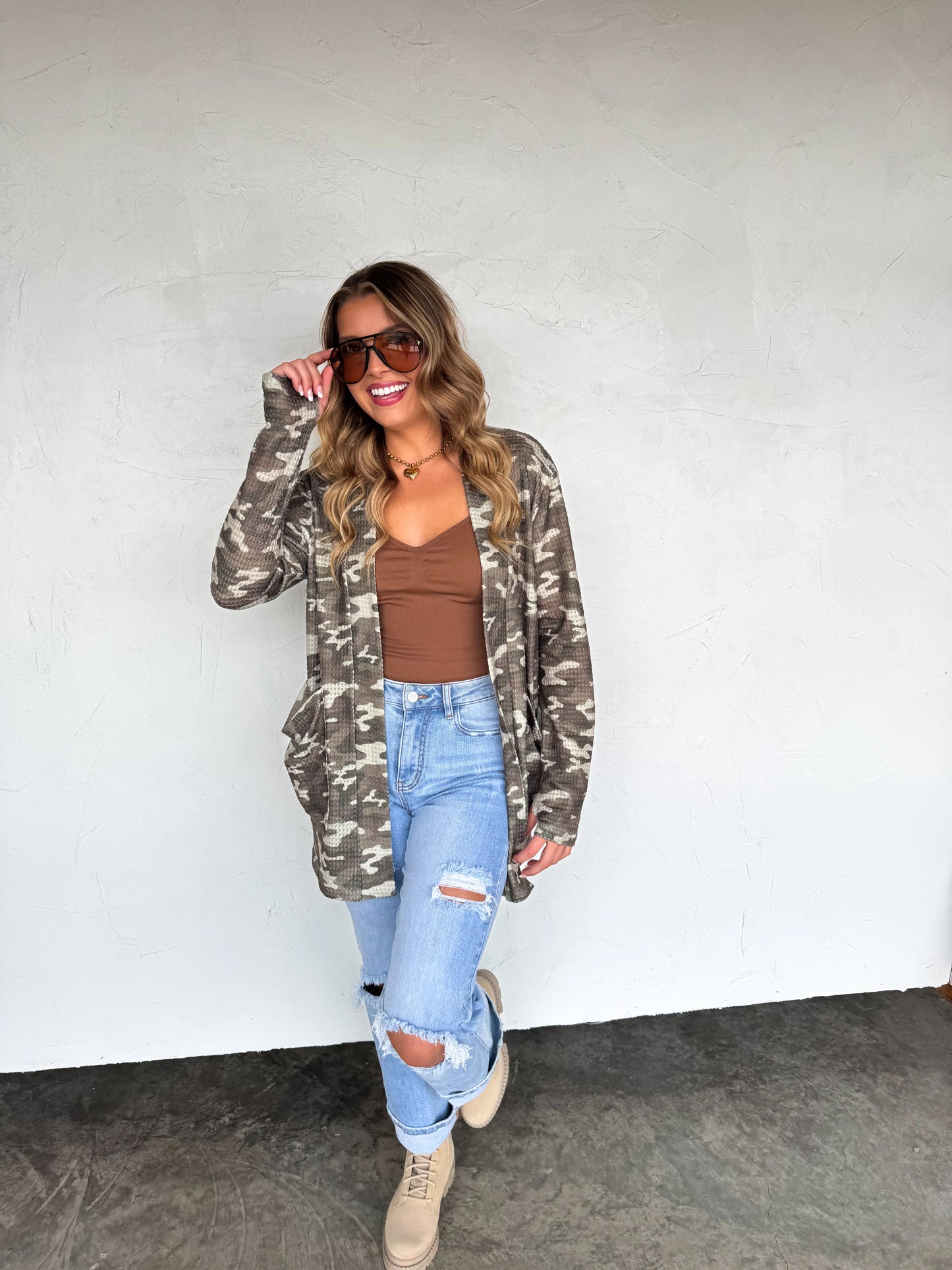 PRE-ORDER Camo Print Lola Cardigan