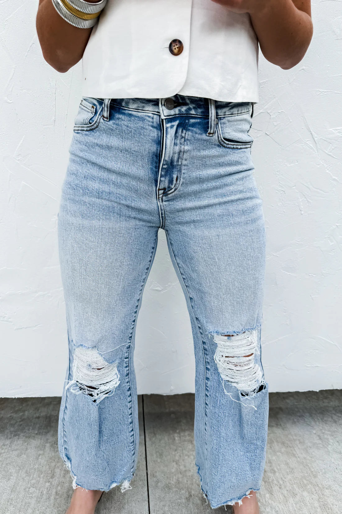 Hailey Distressed Crop Jeans