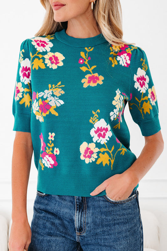 PRE-ORDER Blue Flower Knitted Shirt February.