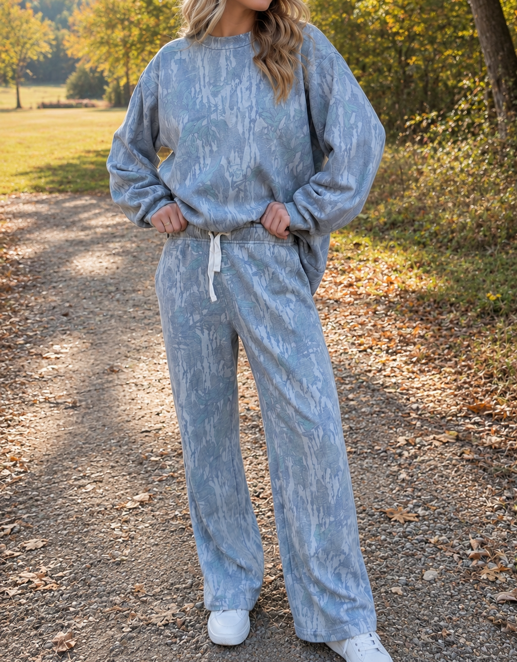 PRE-ORDER Camo Loose Pullover Set