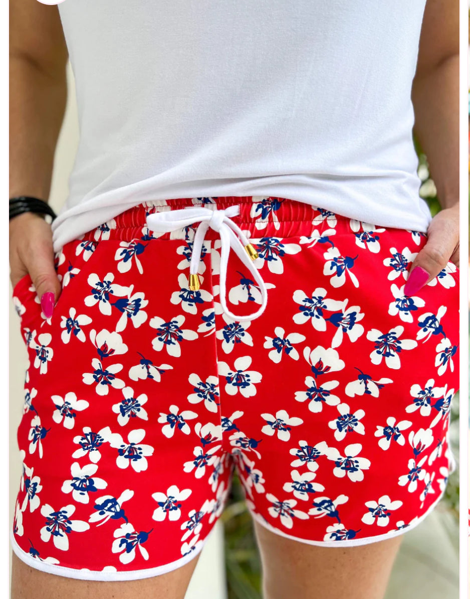 Rebel Floral Drawstring Everyday Shorts