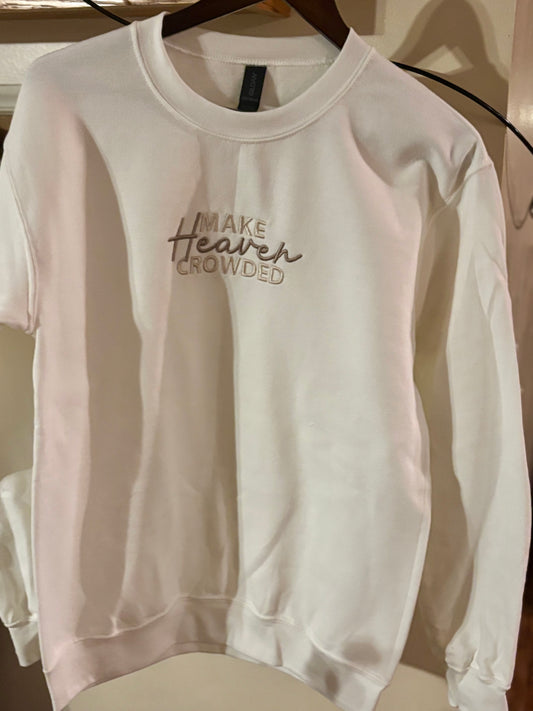 Make Heaven Crowded Embroidered Sweatshirt: White