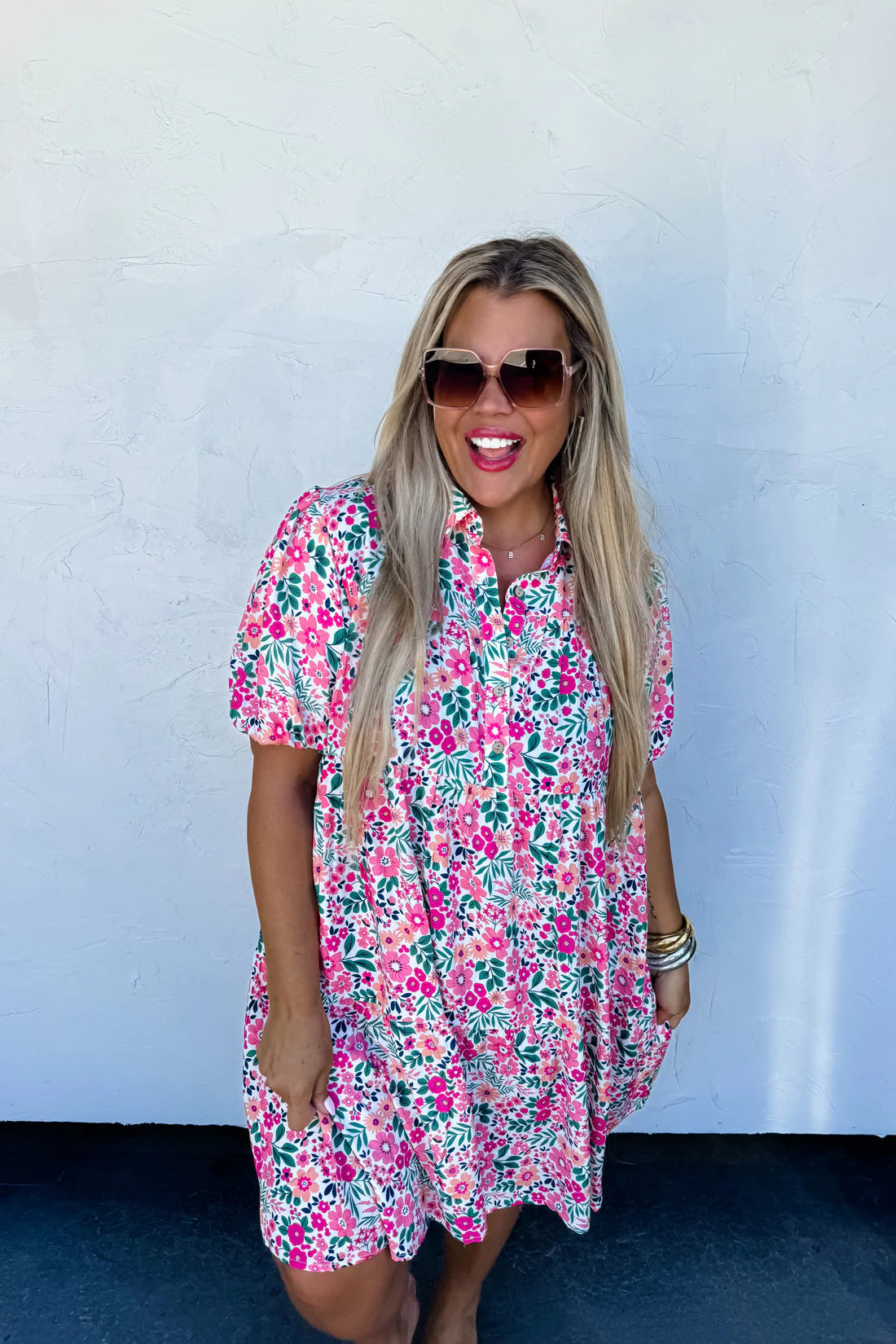 SUMMER BLOOMS FLORAL DRESS