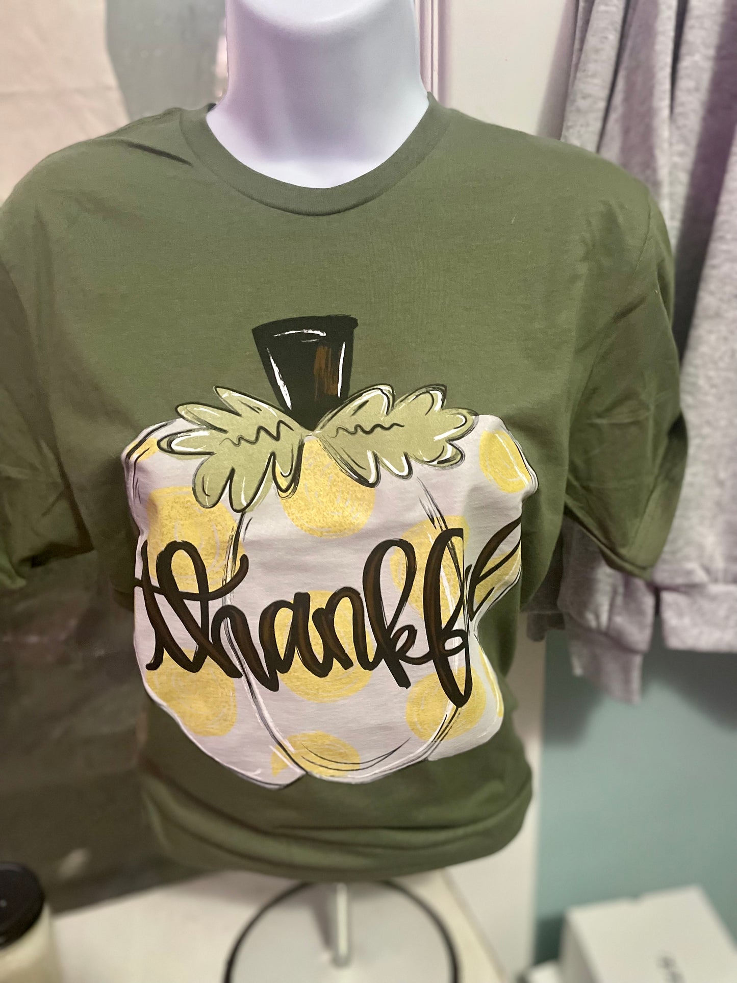 Gold Thankful Pumpkin Tee