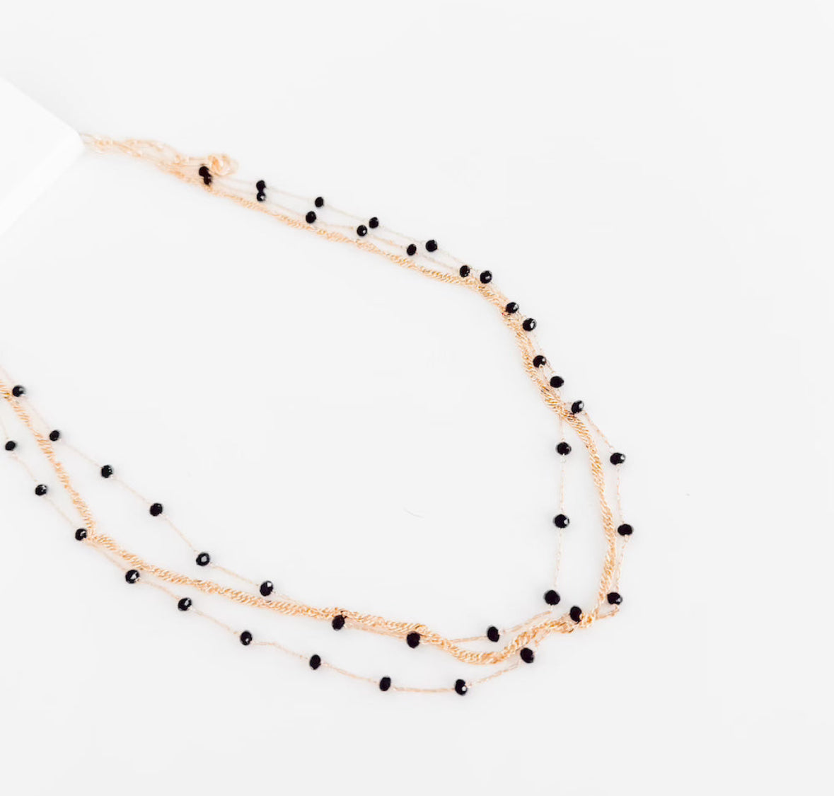 Multi Layered Beaded Chain Necklace