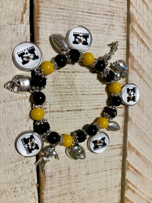 MIzzou Tigers Game Day Football Charm Bracelet