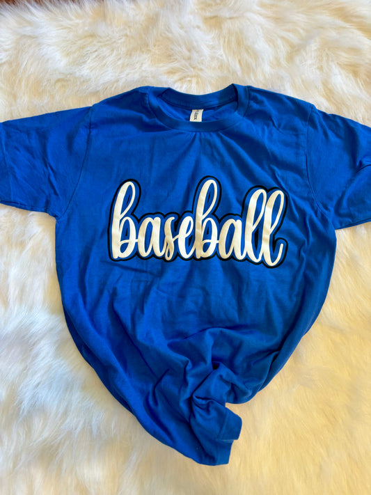 Royal Blue Puff Baseball Tee